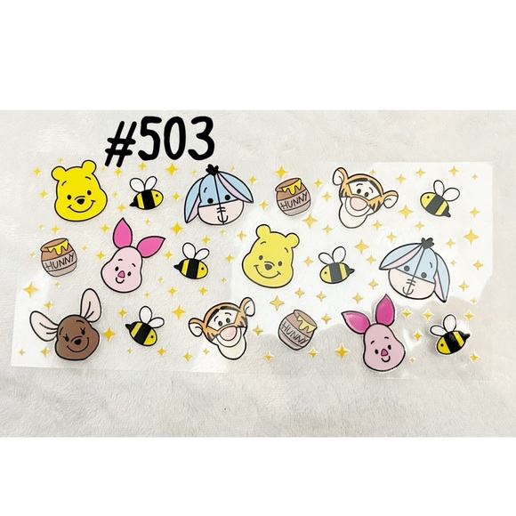 UV DTF Wrap Sticker Bundle of 4 Sheets Winnie the Pooh Toy Story Hello Kitty - Picture 2 of 5